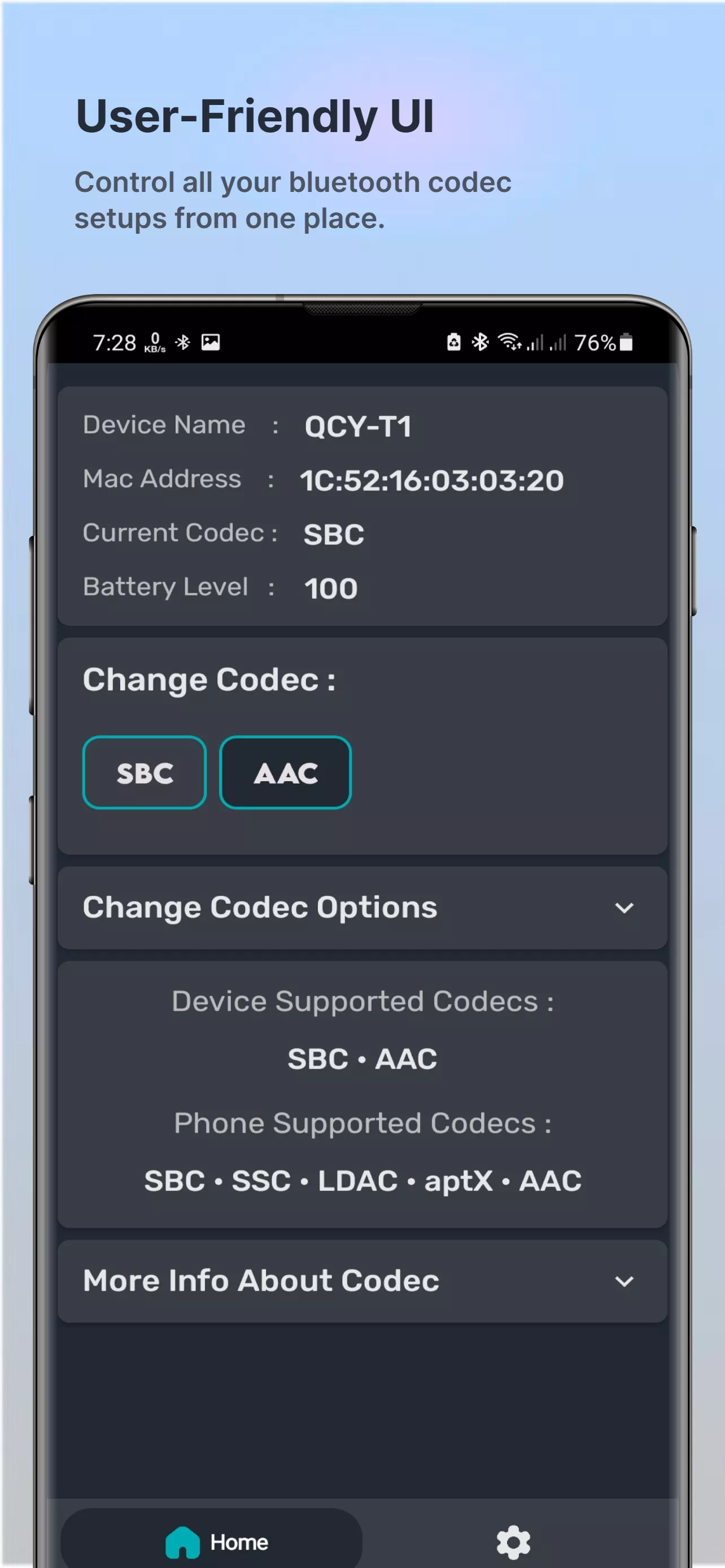 Скачать Bluetooth Codec Changer 1.6.1 MOD APK (Premium, все открыто)