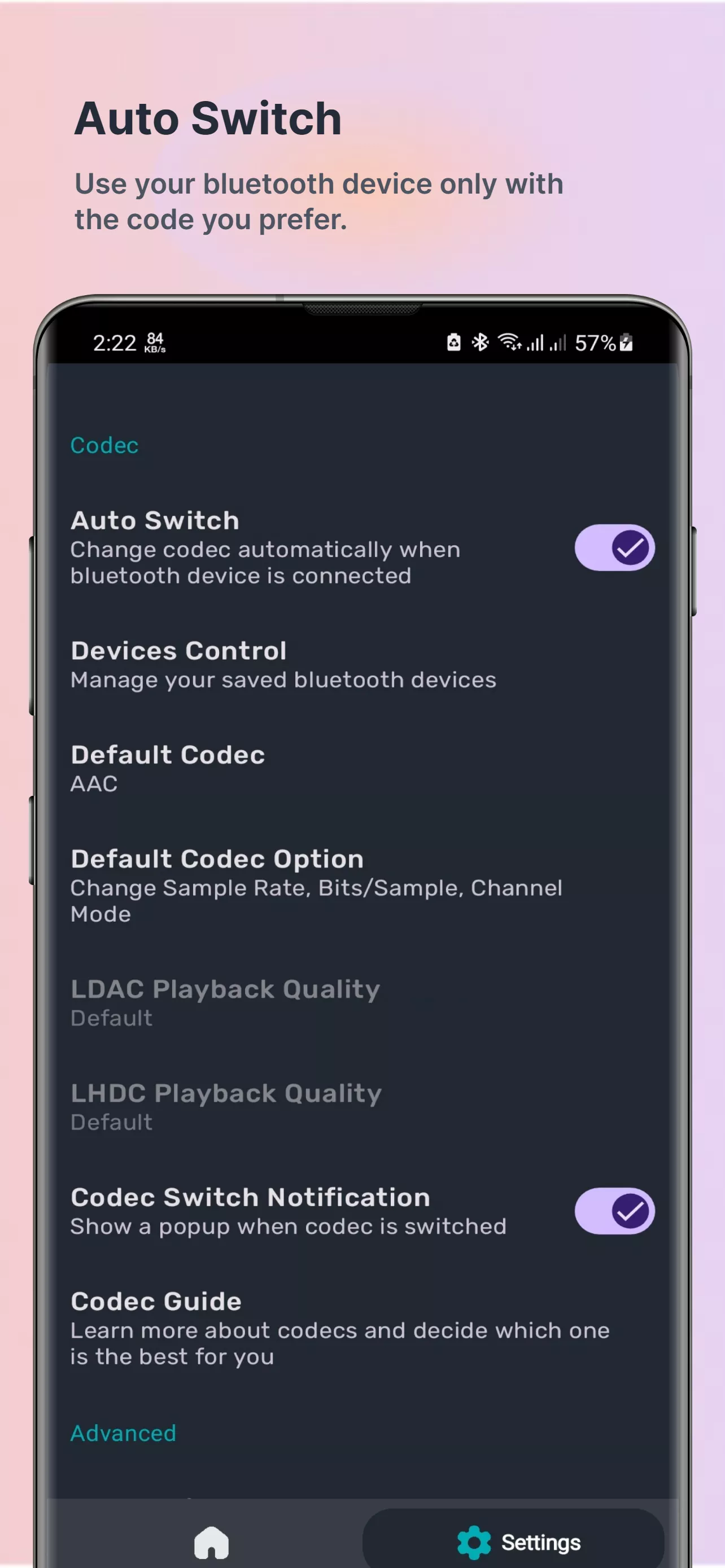 Скачать Bluetooth Codec Changer 1.6.1 MOD APK (Premium, все открыто)